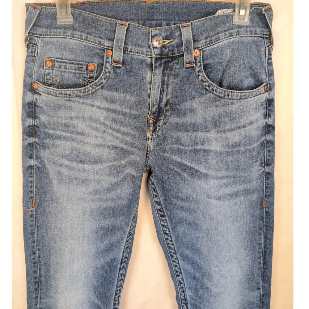 True Religion slim blue jeans Size 32/34 Y2K Retro Streetwear Western Denim